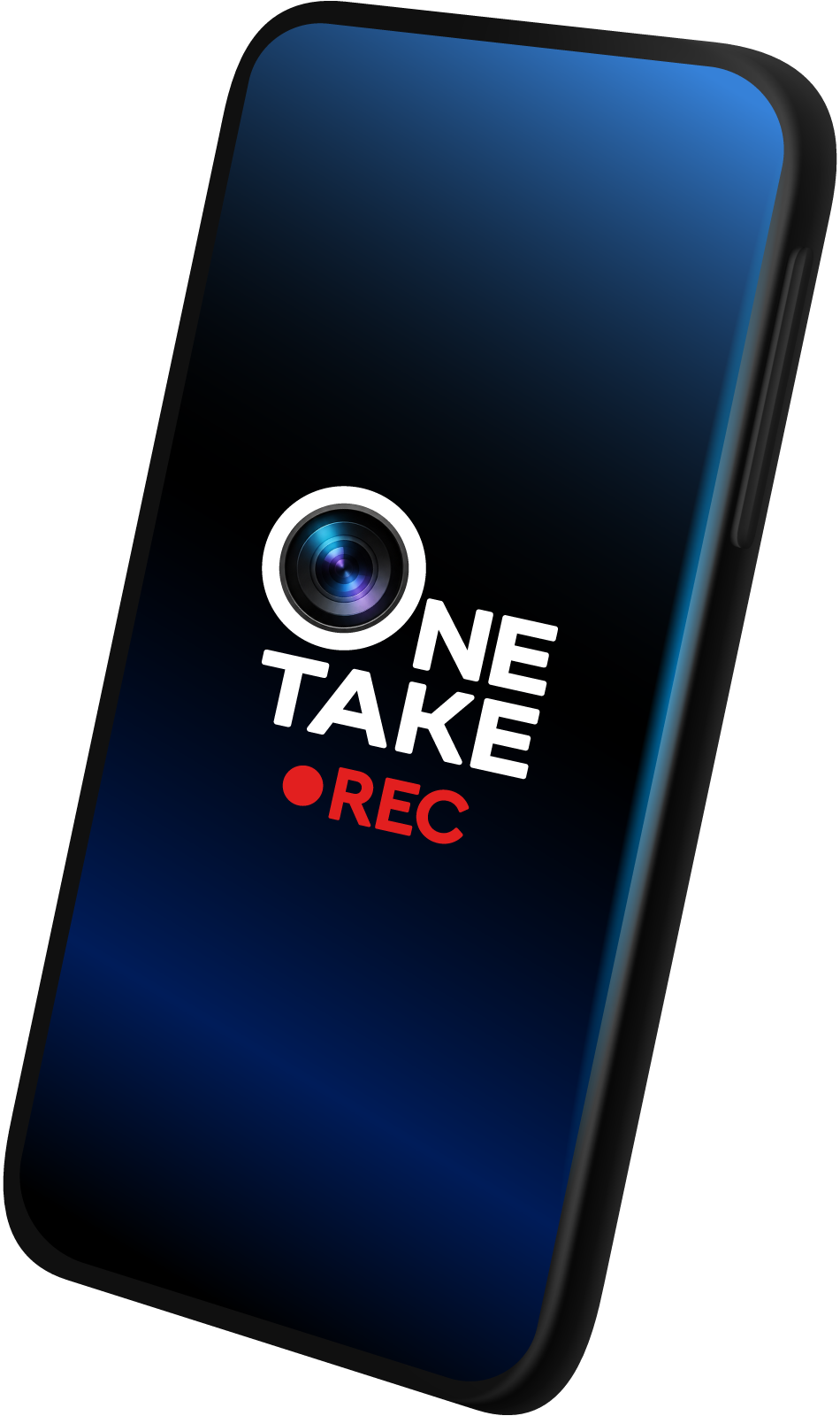 OneTake Record teleprompter shown on a smartphone